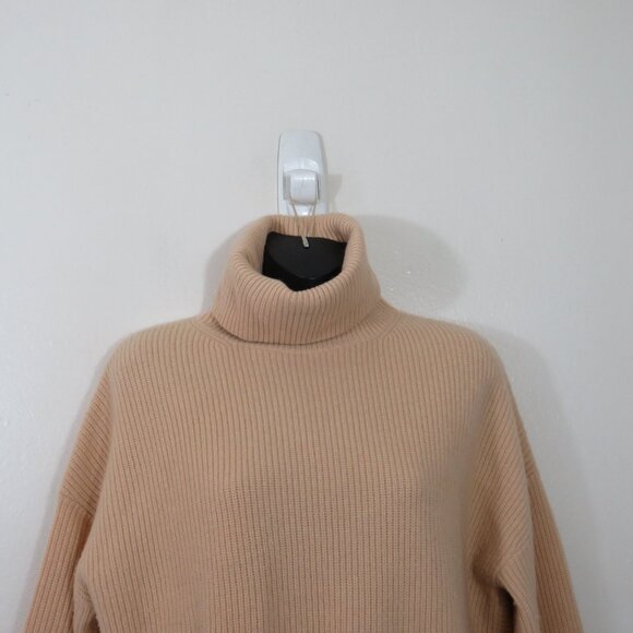 ALC Size XS Rory Turtleneck Ribbed Keyhole Back Wool Cashmere Sweater Asymmetric - Picture 3 of 8